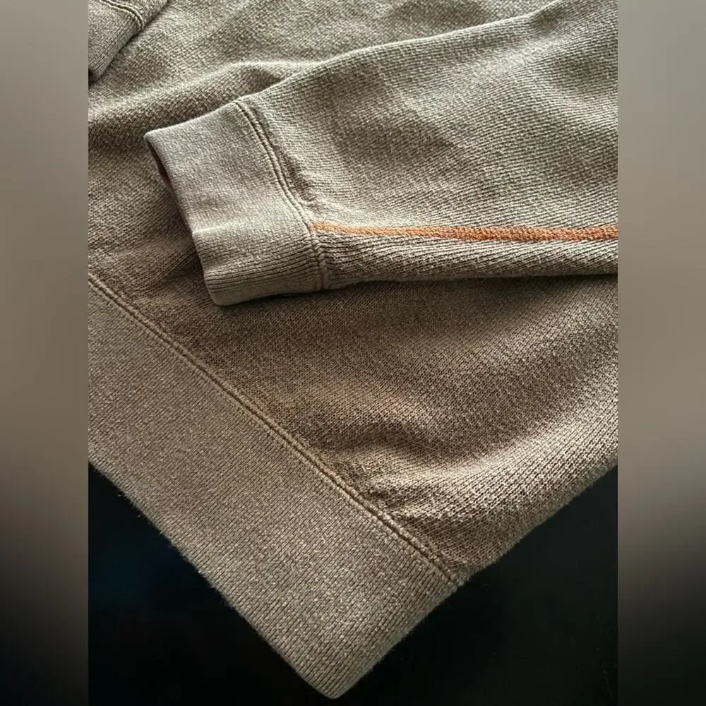TOMMY BAHAMA Reversible Tan/Orange 1/4 Zip Cotton Pullover Sweater sz XLarge